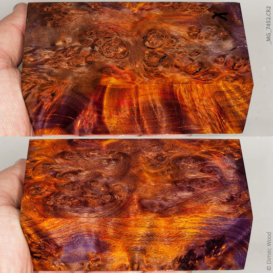 Stabilized wood alder burl block