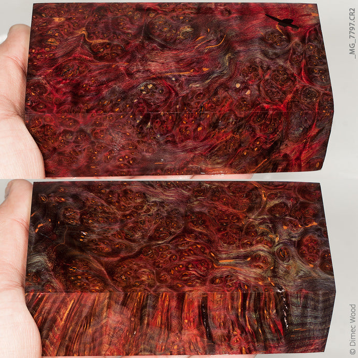 Stabilized wood alder burl block