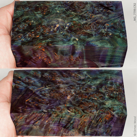 Stabilized wood alder burl block
