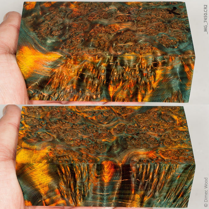 Stabilized wood alder burl block