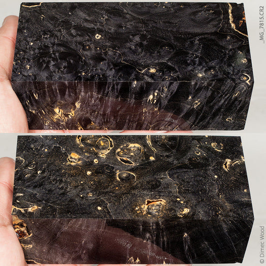 Stabilized wood box elder burl block