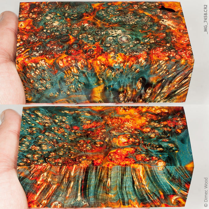 Stabilized wood box elder burl block