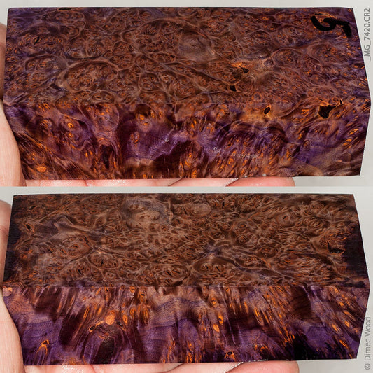 Stabilized wood linden burl block