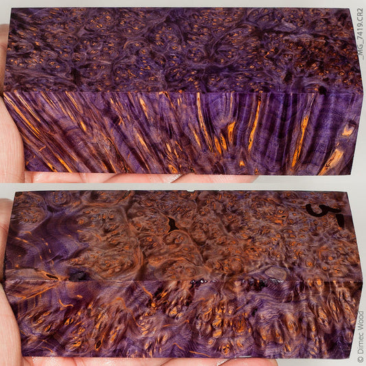 Stabilized wood linden burl block