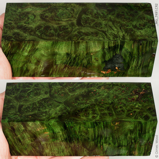 Stabilized wood spalted amboyna burl block