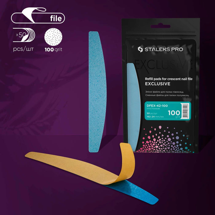 Staleks Disposable files for crescent nail file EXPERT 42 100 grit (50 pcs) Nail file Staleks
