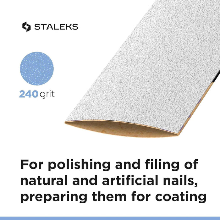 Staleks White disposable abrasive tape papmAm EXPERT 240 grit in a plastic case Nail file Staleks