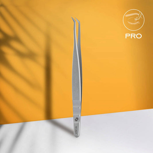 Staleks Professional Eyelash tweezers EXPERT 40 TYPE 1 (L-shaped, 50') Eyebrow tweezers Staleks