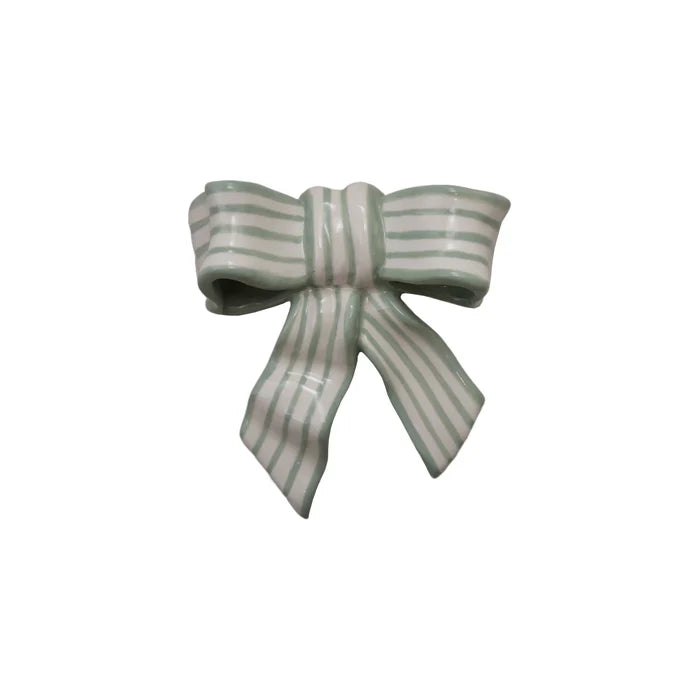 Striped Bow Stoneware Decor - Findlay Rowe Designs