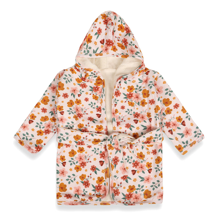 Summer Floral Baby Hooded Bathrobe (Organic Jersey)