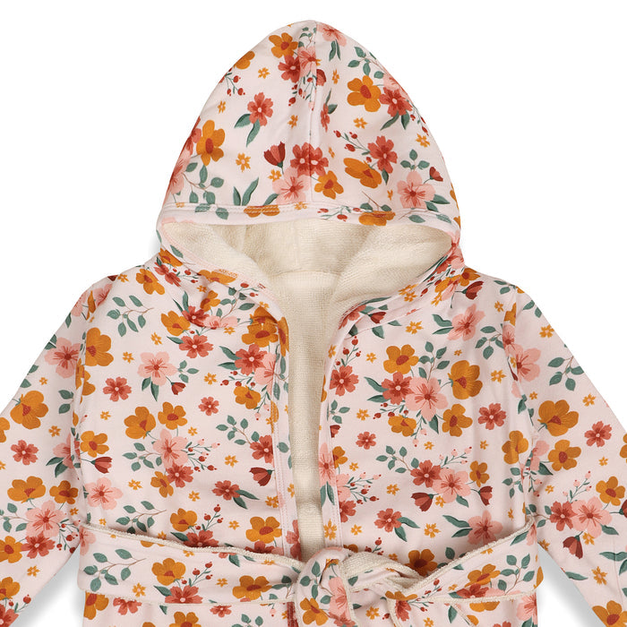 Summer Floral Baby Hooded Bathrobe (Organic Jersey)