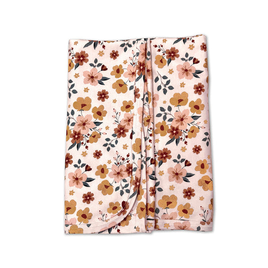 Summer Floral Reversible Baby Blanket (Organic Jersey)