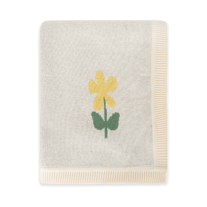 Sunny Farm - Organic Cotton Jacquard Knit Baby Blanket (Folded)