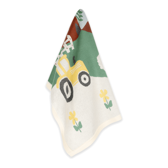Sunny Farm - Organic Cotton Jacquard Knit Baby Blanket (Texture)