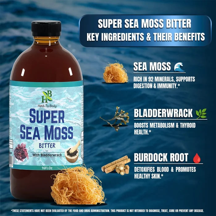 Super Sea Moss Bitter - Herbal Tonic - 16oz Bottle