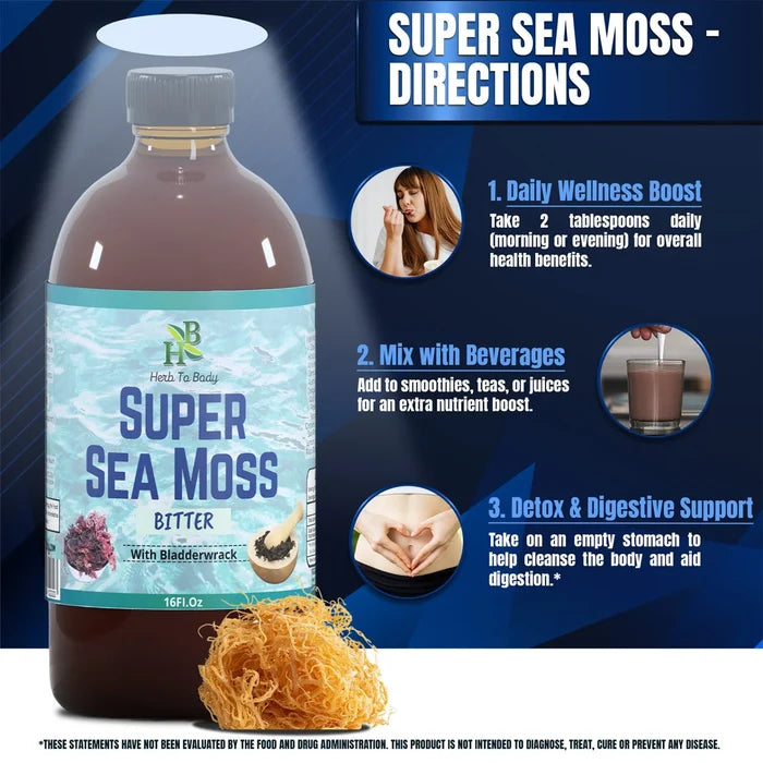Super Sea Moss Bitter - Herbal Tonic - 16oz Bottle