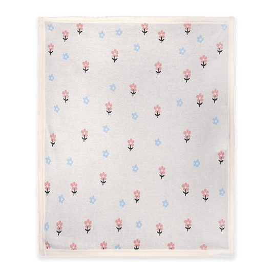 Sweet Floral - Jacquard Sweater Knit Baby Blanket (Organic Cotton)