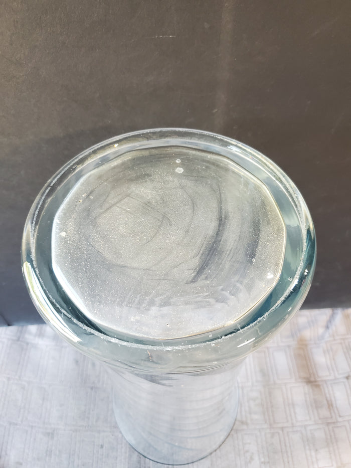 Tall Clear Glass Swirl Vase