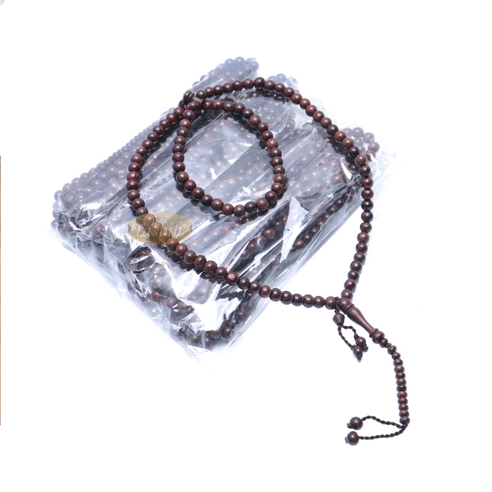 Tamarind Wood Rosary 8 mm-Bead Dense Wood Tasbih with 99-Beads