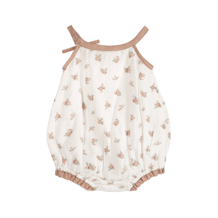 Tea Rose Floral Baby Romper Back (Organic)
