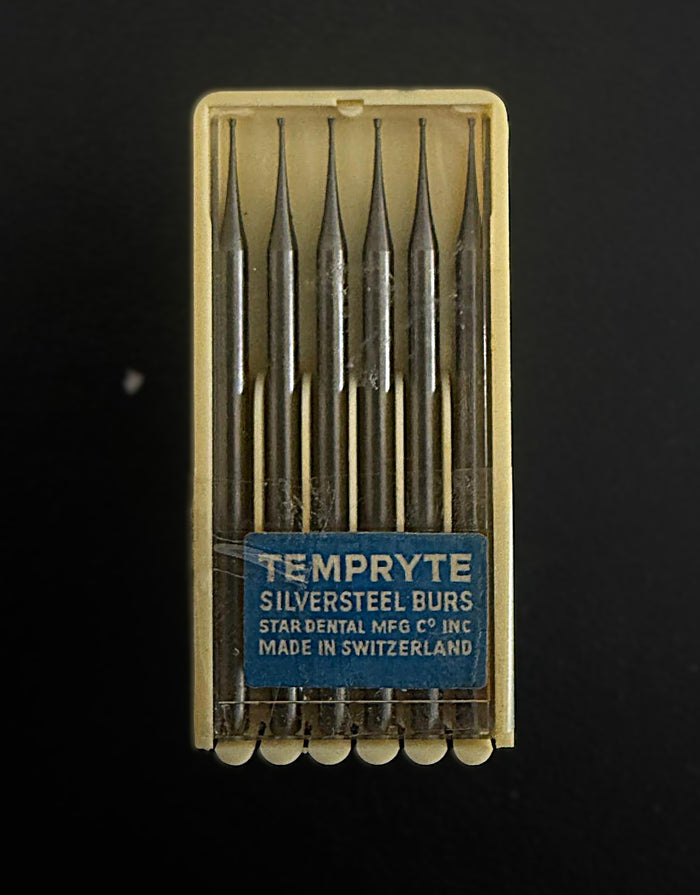 Tempryte 33.5 Inverted Cone Silver Steel Burs – 0.6mm Precision Set (12-Pack)