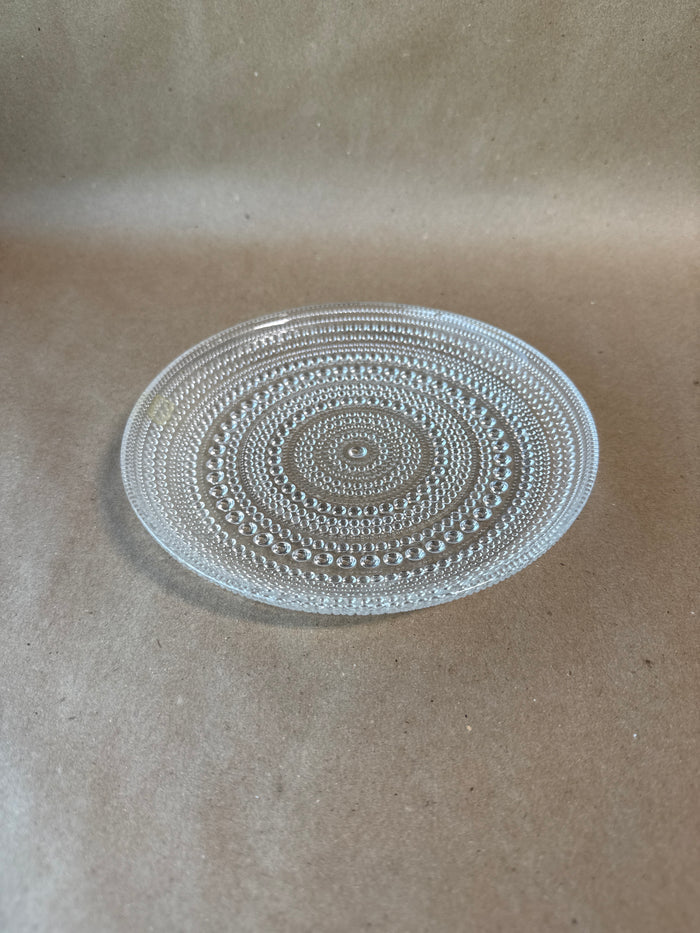 Textured Clear Glass Candle Plate