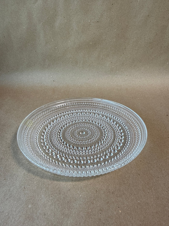 Textured Clear Glass Candle Plate