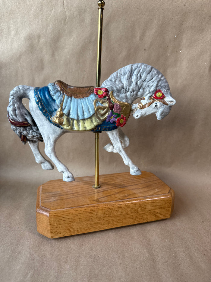 “The Carousel Waltz” Carousel Horse On Wooden Base