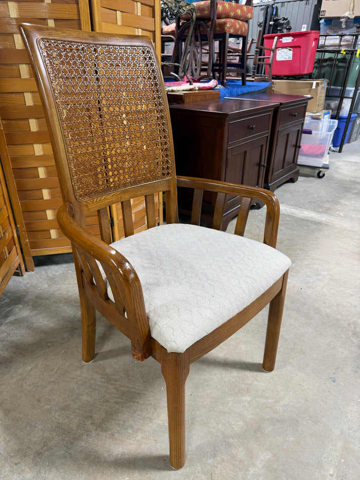 Thomasville Cane Back Arm Chair - see photos for condition