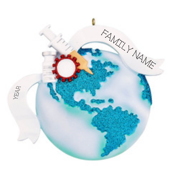 Vaccinate the world personalized ornament