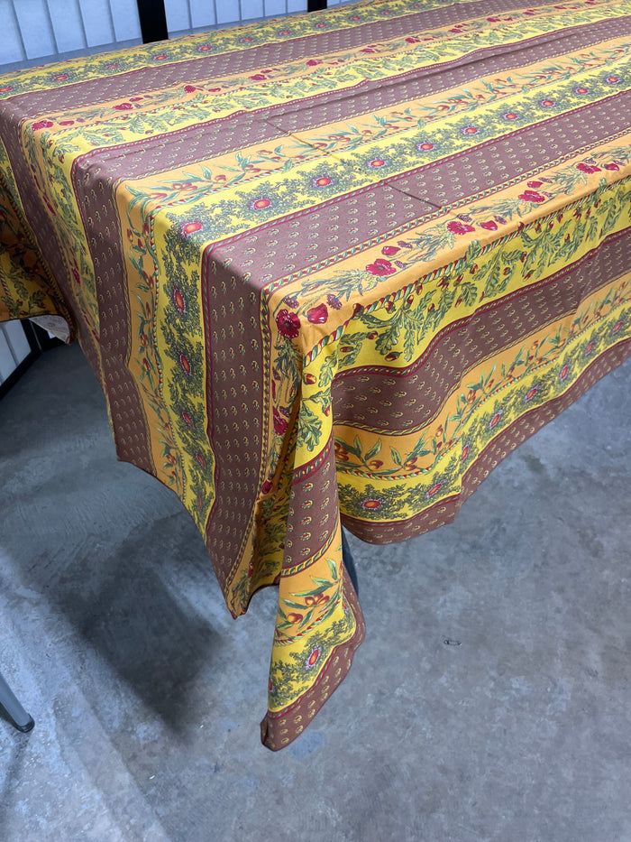 Vent du Sud Brown/Orange/Yellow Table Cloth 104" x 57"