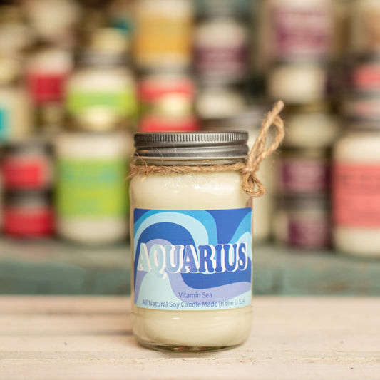 Vintage Aquarius Vitamin Sea Mason Jar - Zodiac Collection