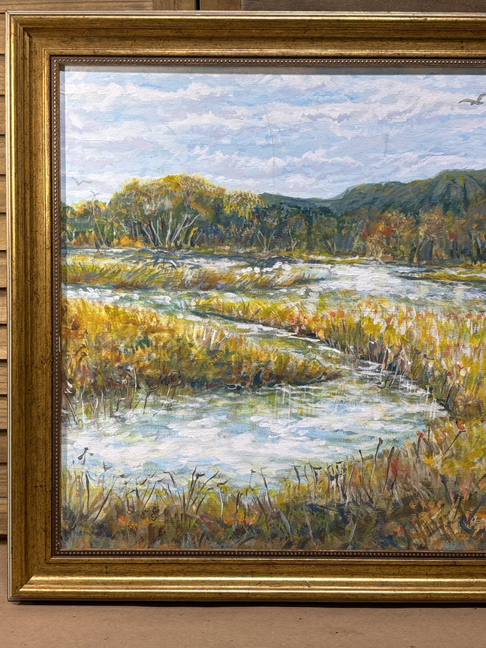 Virginia Wetlands Painting by Local Artist, Ginger Olansen; Signed