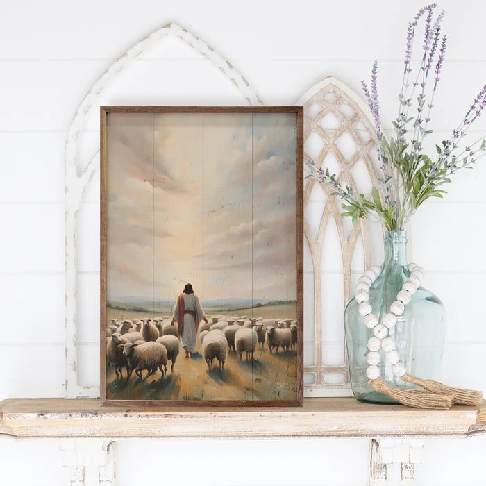 Walk With Jesus Sheep Sign