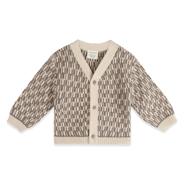Walter V-Neck Chunky Knit Baby Cardigan, Organic Cotton