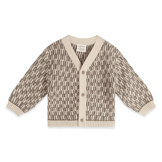 Walter V-Neck Chunky Knit Baby Cardigan, Organic Cotton