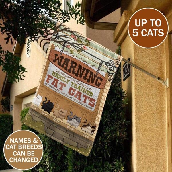 Warning This Property Is Protected By Cats - Personalized Cat Garden Flag