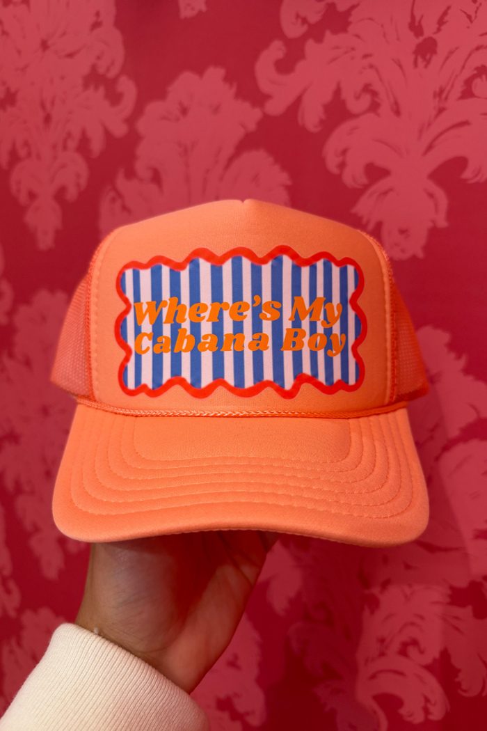 Where's My Cabana Boy Trucker Hat - Coral