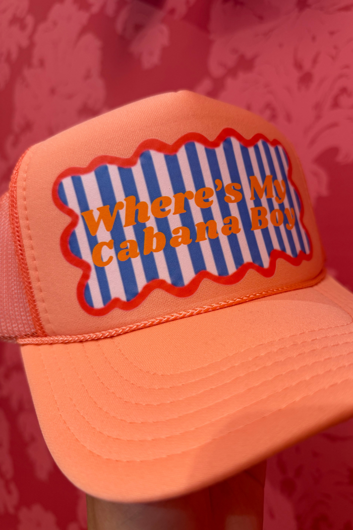 Where's My Cabana Boy Trucker Hat - Coral