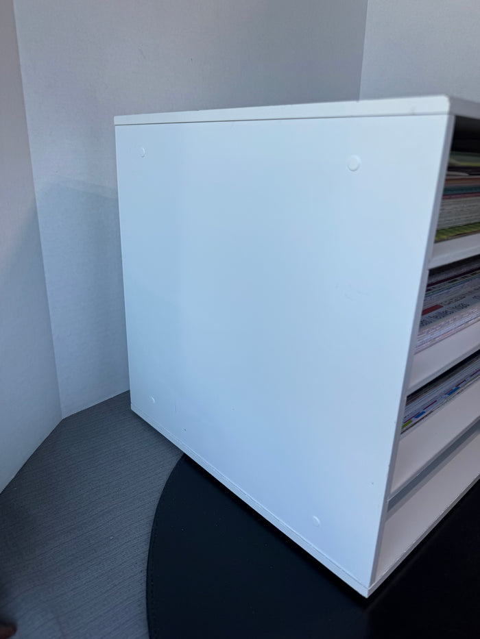 White 4-Tier Wooden Desktop Organizer Packed with Scrapbook Paper & Accessories