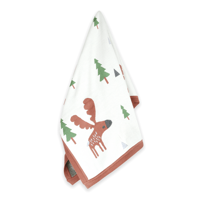 Wild Moose - Organic Cotton Jacquard Knit Baby Blanket (Texture)