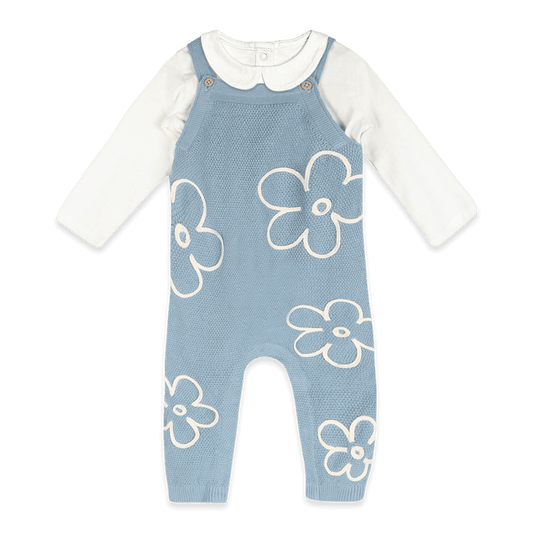 Wildflower Embr Knit Baby Overall Set, Organic Cotton