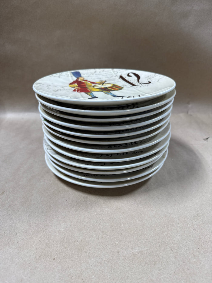 Williams Sonoma 12 Days Of Christmas Salad Plates - Complete Set