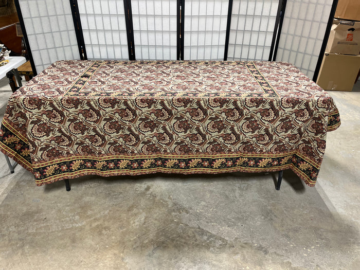 Williams Sonoma Rust/Black Paisley Table Cloth, 90"x71"