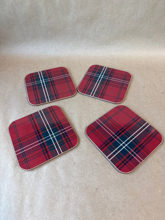 Williams Sonoma Tartan Corkback Coasters