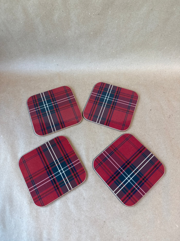 Williams Sonoma Tartan Corkback Coasters