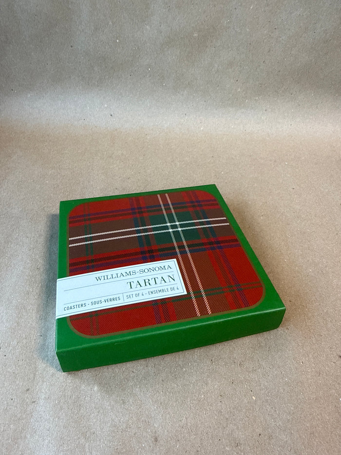 Williams Sonoma Tartan Corkback Coasters