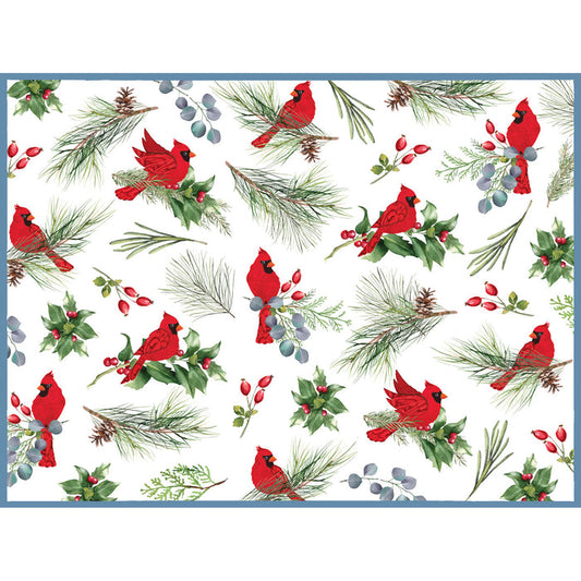 Winter Blue Cardinal Drying Mat