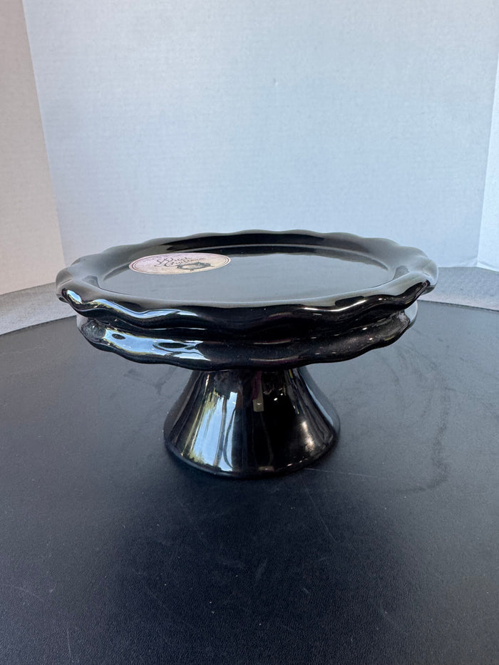 Witch Crafter’s Black Ceramic Decorative Halloween Pedestal Stand