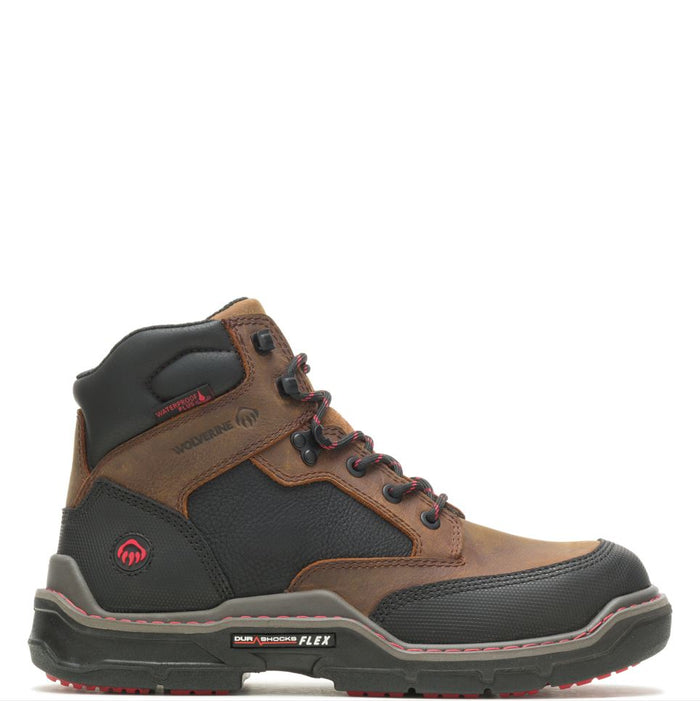 Wolverine Men's Raider Durashocks® Heavy Duty 6" Waterproof Comp Toe Work Boot Work Boots Wolverine Brown 10 M